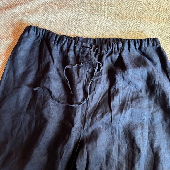NWT Women's The Company Store 100% Linen Pants, Wide Leg, Navy, Size XXL. - Picture 2 of 9